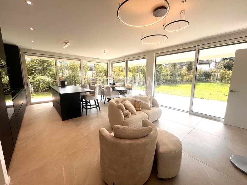 Vesenaz - rez de jardin meublé - 3 chambres - 1 pkg sous-sol - Terrain de 300m2 (2)