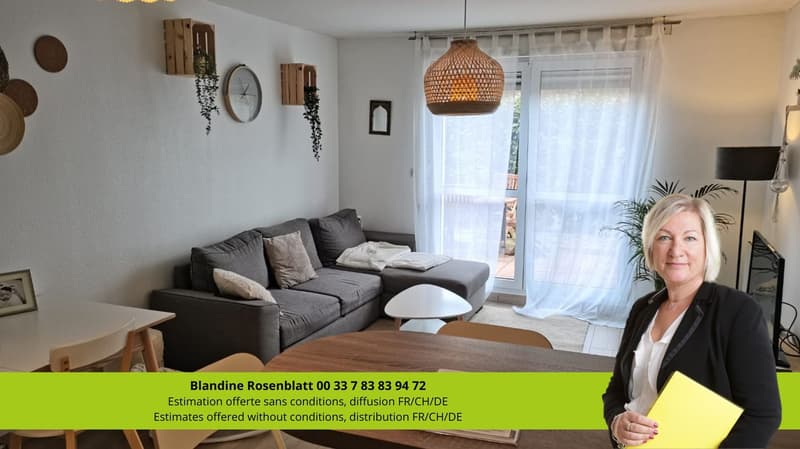 4-Zimmer-Wohnung mit 71 m² im Erdgeschoss mit Garten zum Verkauf in Sierentz (68510) (1)