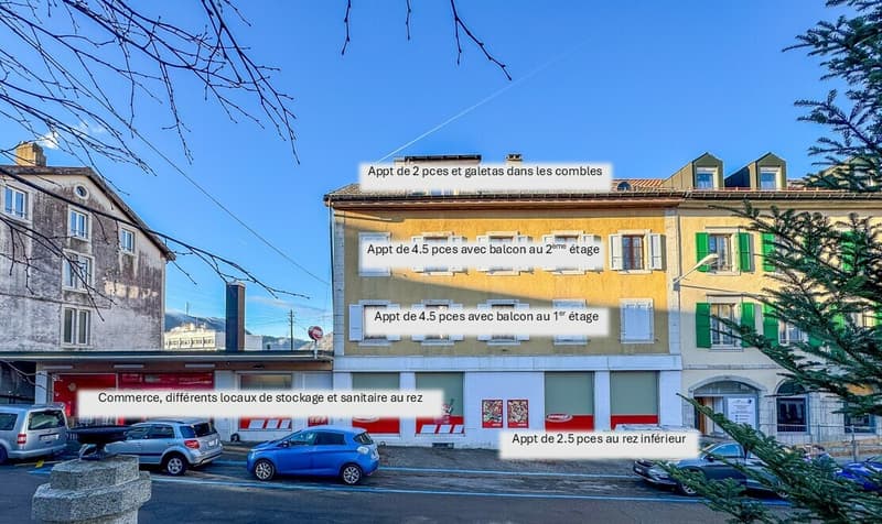 Vue sur le bâtiment - Rue Centrale