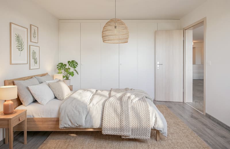 Chambre no 1 au 1er niveau avec accès direct à la terrasse