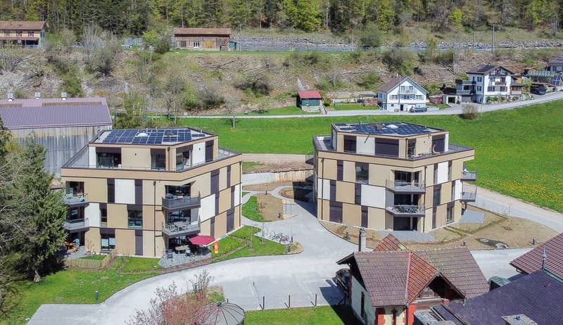 Vue sur les bâtiments A et B