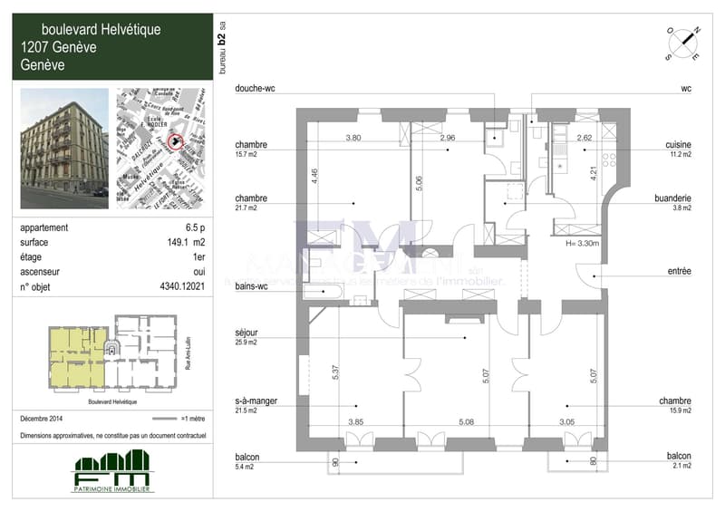 Centro Città - Bd Helvétique - 6,5 locali, di ca. 149m2 al 1° piano (12)