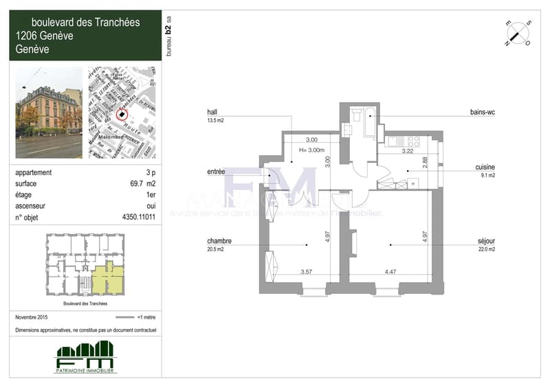 Florissant/Malagnou, Bvd des Tranchées - 3 pezzi di ca. 70m2 al 1° piano (7)