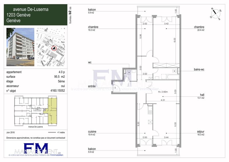 Servette, Avenue de Luserna, 4 rooms on the 5th floor, approx. 95m2 (13)