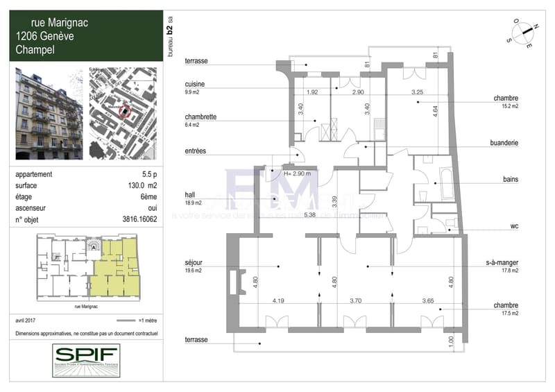 Champel, Marignac-Straße, 5,5 Zimmer im 6. Stock (9)