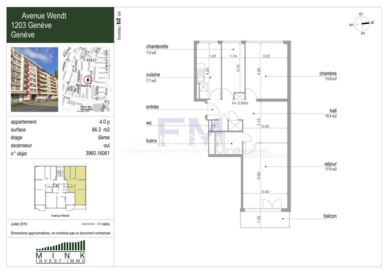 Servette - Avenue Wendt - 4 Zimmer von ca. 66 m² im 6. Stock (3)