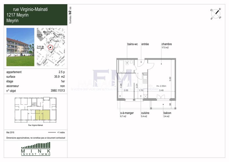 Meyrin - Rue Virginio-Malnati - Appartement de 4 pièces au 1er étage (4)