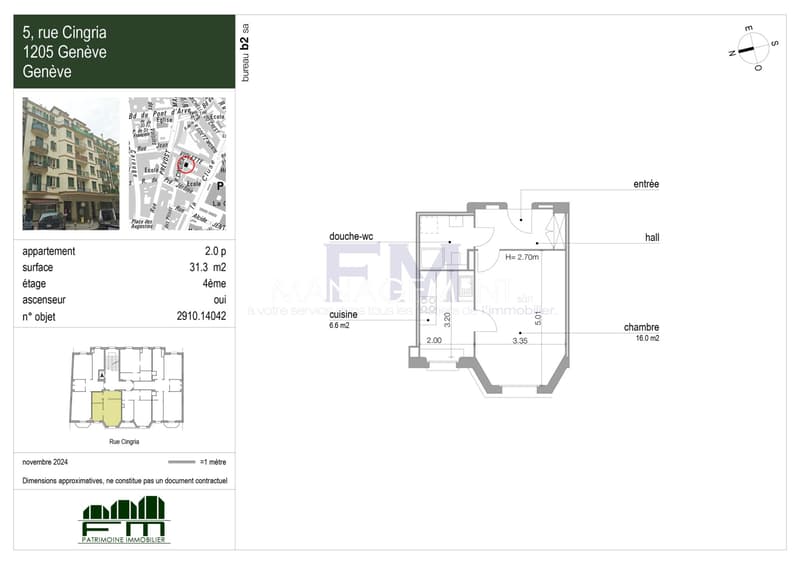 Rue Cingria ? 2 pièces d'env. 31 m² au 4ème étage (13)