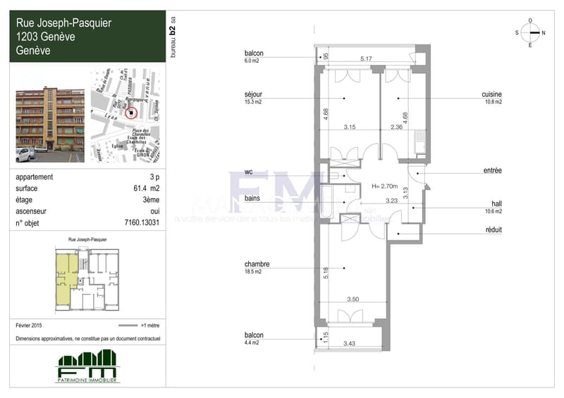 Rue Joseph-Pasquier ? 3 pièces d'env. 61 m² au 3ème étage (4)