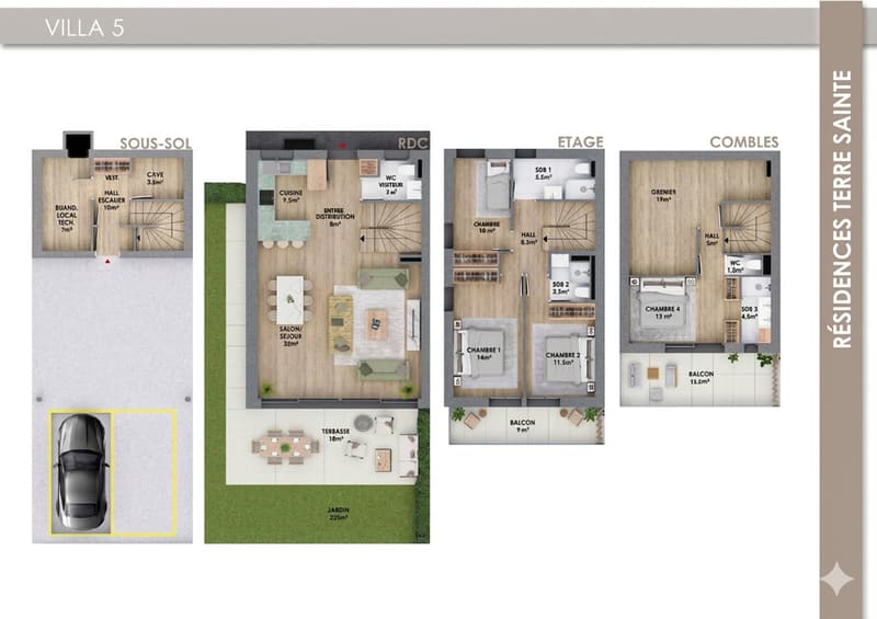 New project - Villa 5 of 4 bedrooms with terrace and private garden (6)