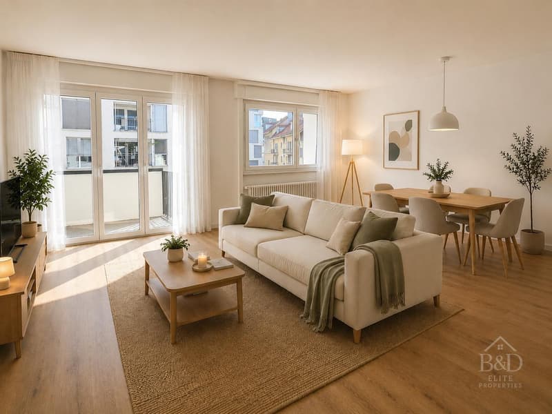 Room in a beautiful 3.5-room apartment in Fribourg - Pérolles district - bright and completely renovated (6)