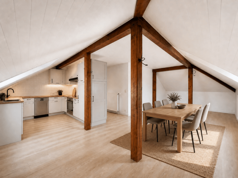 IL OCCUPE TOUTE LA TOITURE DE L'IMMEUBLE ?VOTRE COCON SOUS LES TOITS FACE À LA THIELLE (6)