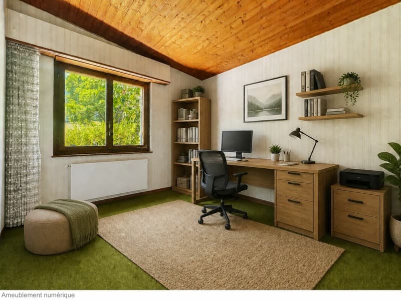 Single-family house on one level on the edge of an agricultural area with a stream (11)