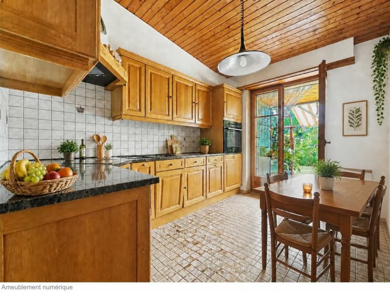 Single-family house on one level on the edge of an agricultural area with a stream (4)