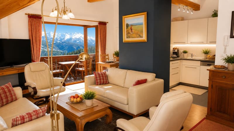 VILLARS-SUR-OLLON, EXCEPTIONAL VIEW, SPACIOUS 3.5 ROOMS IN THE ATTIC (5)