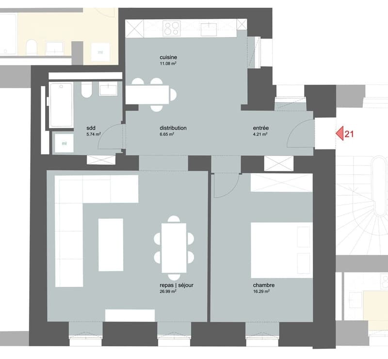 Brand new 1 bed apartment  -  Appartement neuf de 2.5 pièces (7)