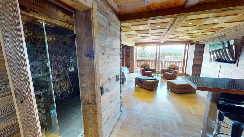 Private Jacuzzi & Mountain View Furnished Studio with Balcony - Swiss Alps Chalet (8)