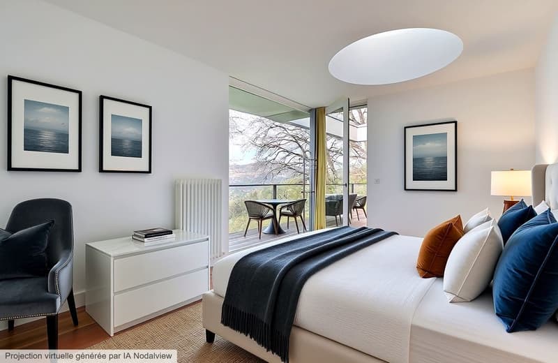 Chambre au rez supérieur avec accès terrasse