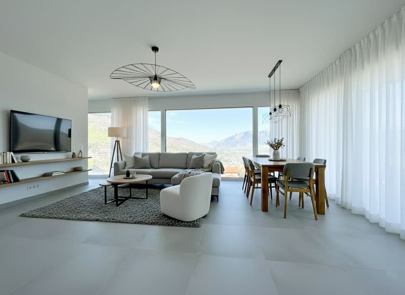 Villa mit 4,5 Zimmern, neu und mit schöner Aussicht auf die Ebene. (3)