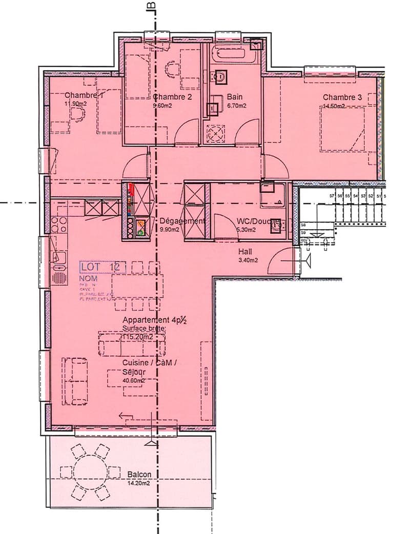Plan de l'appartement