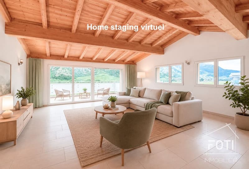 Bel attico di 3,5 locali con terrazza e vista a St-Pierre-de-Clages (12)