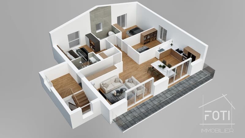 Appartement de 4,5 pièces aux combles avec sous-sol et garage double. (8)