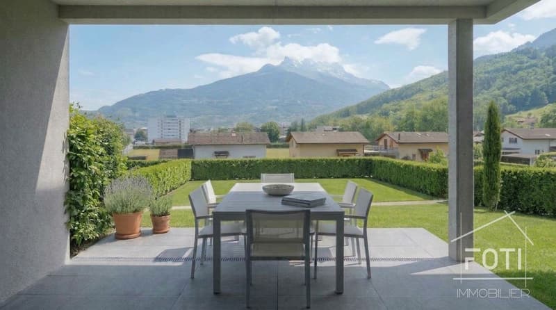 Terrasse avec jardin