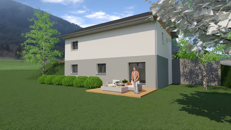 Casa + terreno + garage + parcheggi, vista Mt Blanc & Jura (6)