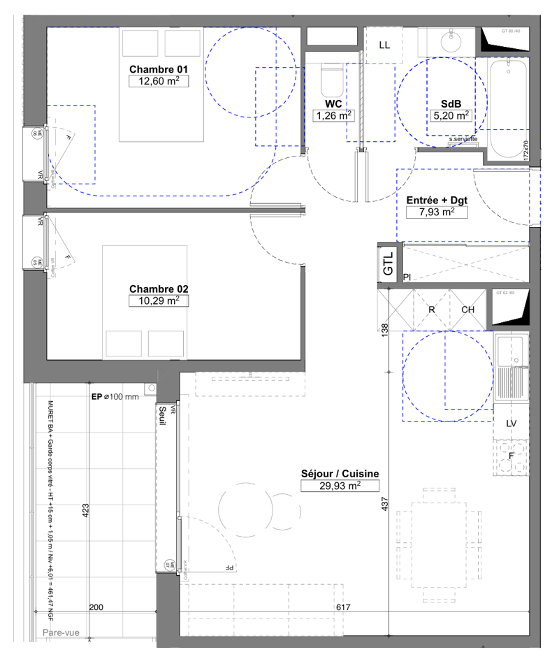 APPARTEMENT 3 PIECES ALLIANT ESPACE ET MODERNITE 2EME ETAGE SAINT-GENIS-POUILLY (6)