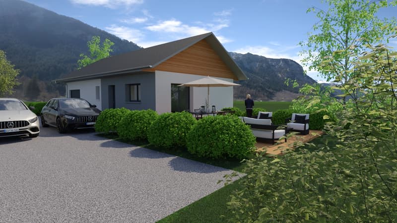 Maison + terrain + garage + parkings, vue Mt Blanc & Jura (2)