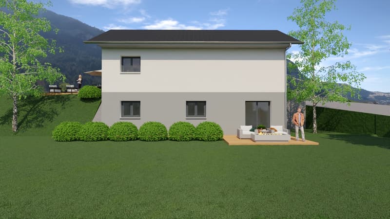 Maison + terrain + garage + parkings, vue Mt Blanc & Jura (4)
