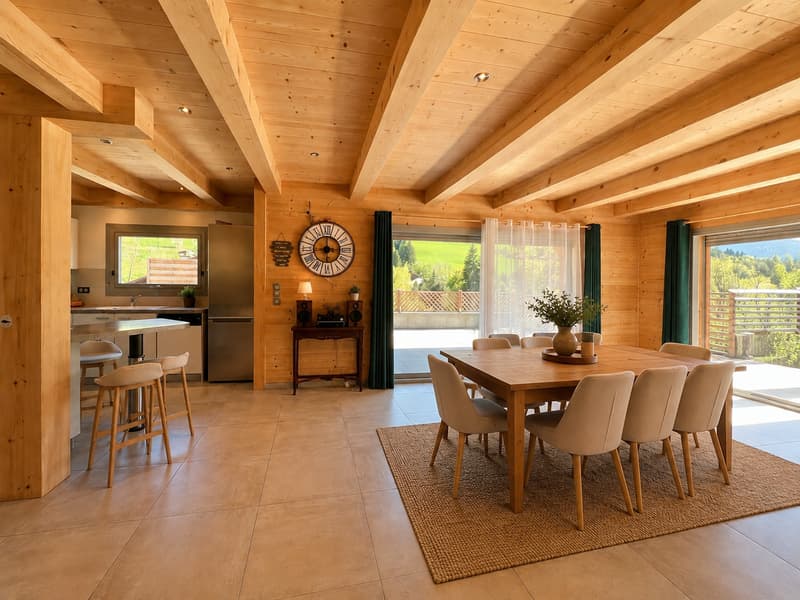 Magnifique chalet avec 110 m² de garages et vue panoramique sur les montagnes (5)