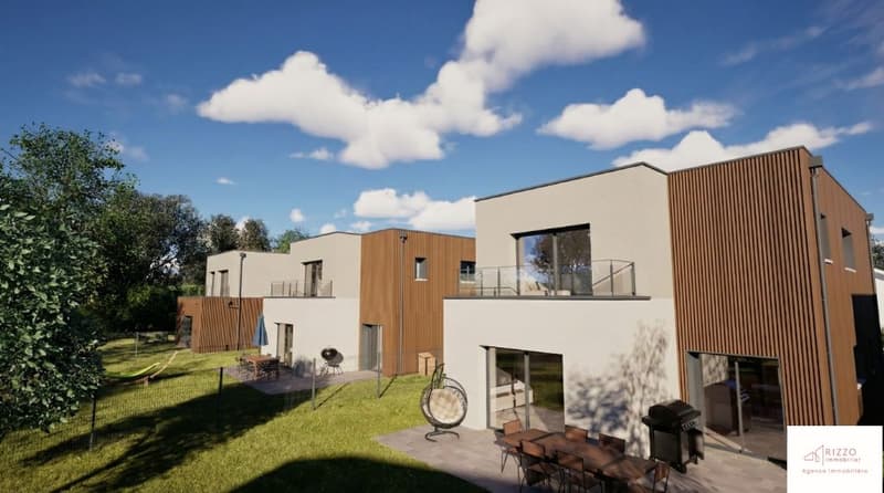 Prévessin-Moëns : Villa T5 Contemporaine (126 m²) Toiture Terrasse Terrain 835 m² (2)