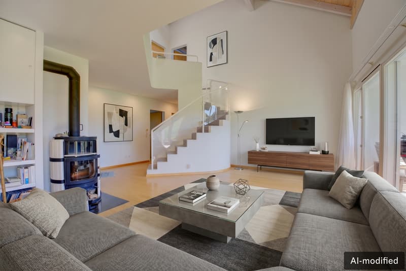 5.5-Zi. Attika-Maisonettewohnung mit Galerie, Südbalkon & Bergpanorama (2)
