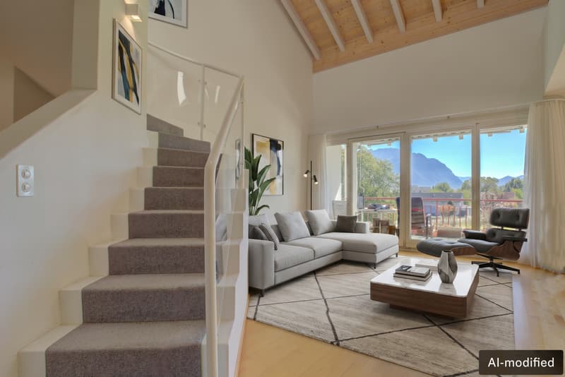 5.5-Zi. Attika-Maisonettewohnung mit Galerie, Südbalkon & Bergpanorama (3)