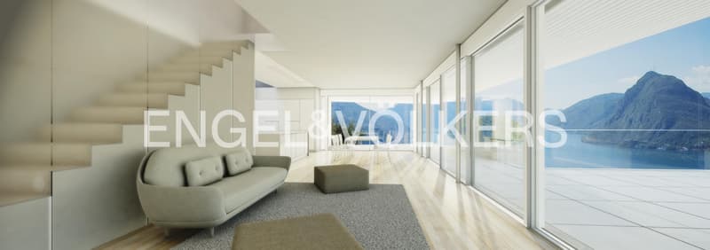Vue sur le lac à 180 degrés, piscine intérieure et spa privé sur le Monte Bré (7)