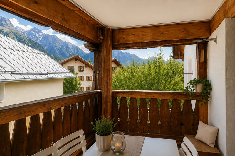 Charme tradizionale incontra panorama di montagna a Sent (3)