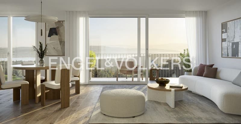 Appartement exclusif de 2,5 pièces avec vue panoramique sur le lac de Zurich, les Alpes (2)
