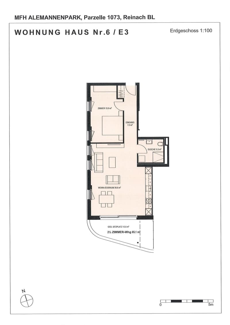 Nähe Dorfzentrum Reinach - moderne 1.5-Zimmer-Wohnung im EG (6)