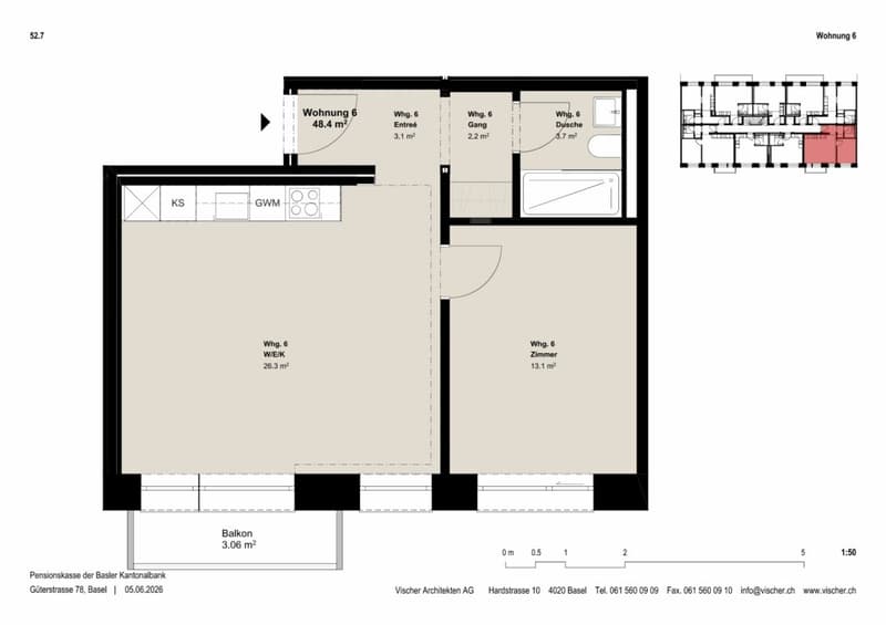 Erstvermietung nach Neuausbau - 2 ½-Zimmer-Wohnung im Gundeli (nähe Bahnhof SBB) (5)