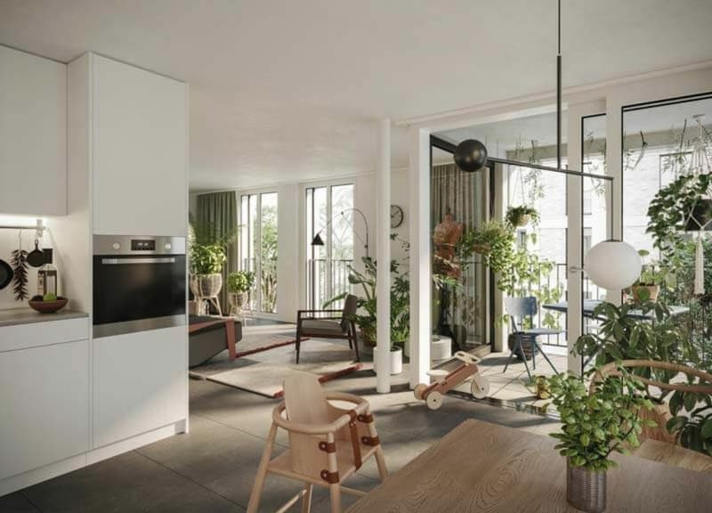 offene Küche - Wohn-/Esszimmer