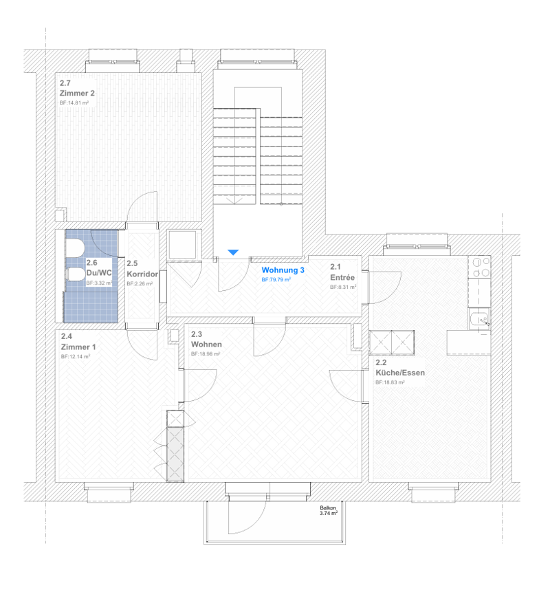 Erstbezug! Traumhafte 3.5-Zimmer-Wohnung (2.OG) im Kreis 3 (11)