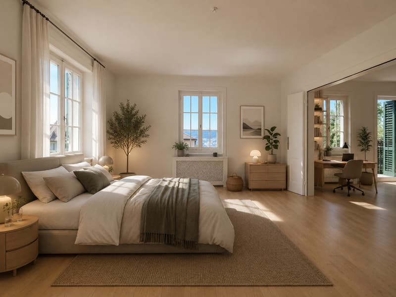 Villa am Zürichberg mit Blick auf die Stadt, See und Berge (2)