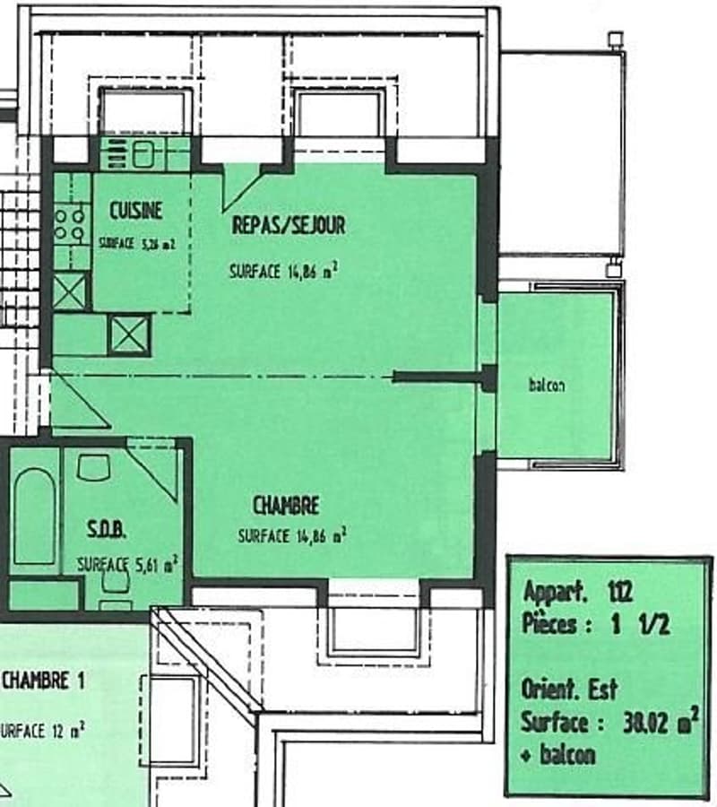 Appartement 3.5 pièces au 3ème étage (3)