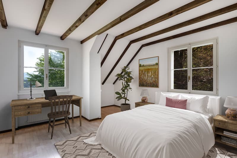 Chambre avec suggestion d'aménagement