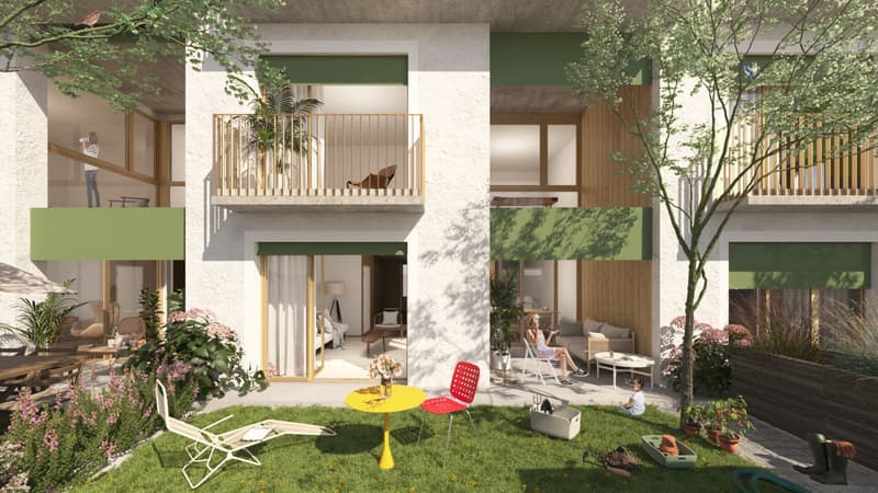 Maisonettewohnung mit Garten und direktem Zugang zum Keller und Einstellhalle (1)