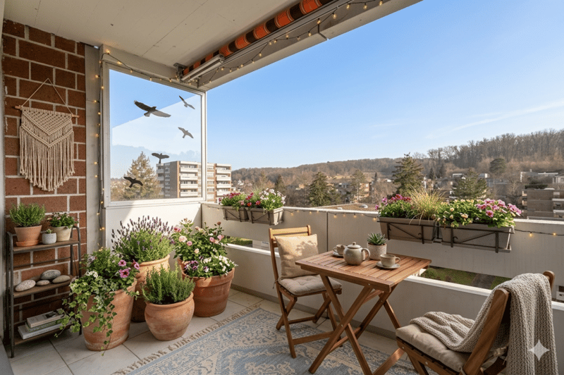 Vielleicht könnte so Ihr zukünftiger Balkon aussehen (Visualisierung)