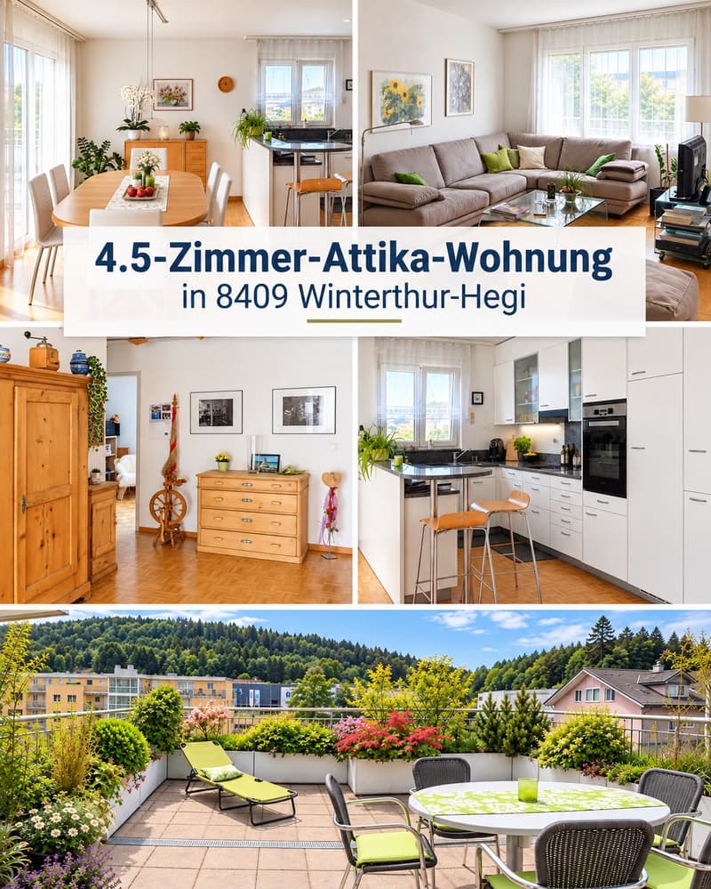 Charmante 4.5-Zimmer-Attika-Wohnung mit Aussicht in Winterthur Hegi (1)