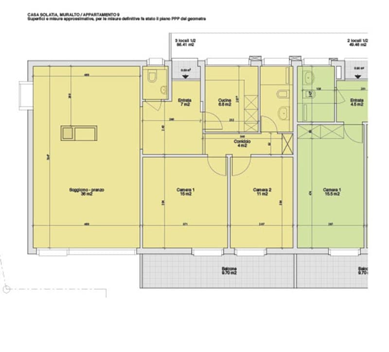 The floor plan shows a residential apartment with 3 bedrooms, 2 bathrooms, a living room, a kitchen, and a storage/utility room.