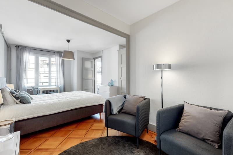 Charmant studio meublé de 1.5 pièces avec balcon à Genève (5)